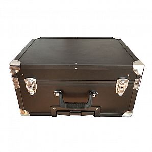 Schwarzer Aluminiumkoffer, Pilotenkoffer mit Rollen aus Aluminium / Businesskoffer